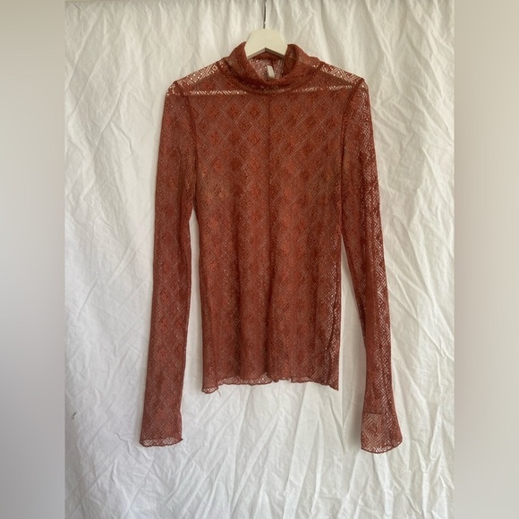 Free People Double Layer Tribeca Sweet Memories Lace Shirt Size Large - Picture 3 of 11